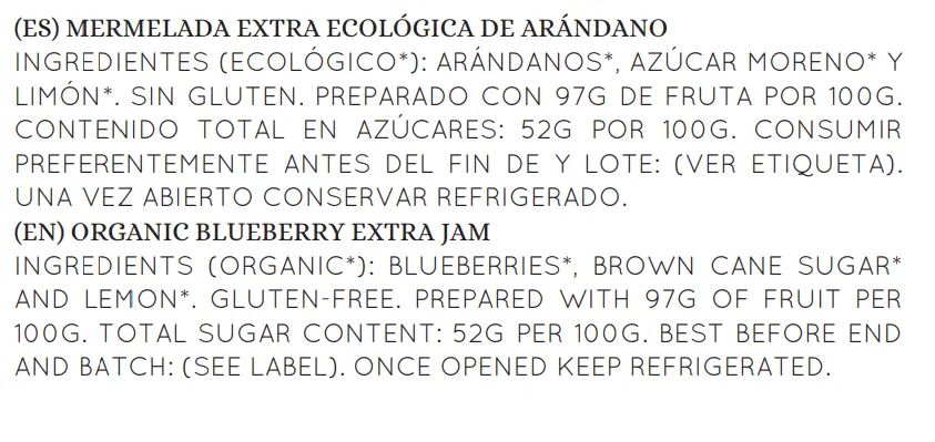 Nutty Artisan Mermeladas Ecológicas Myrtille confiture bio 28g
