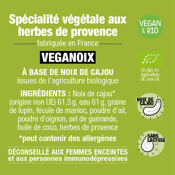 Casse Noisettes Les Veganoix Herbes de Provence fromage végétal 125g