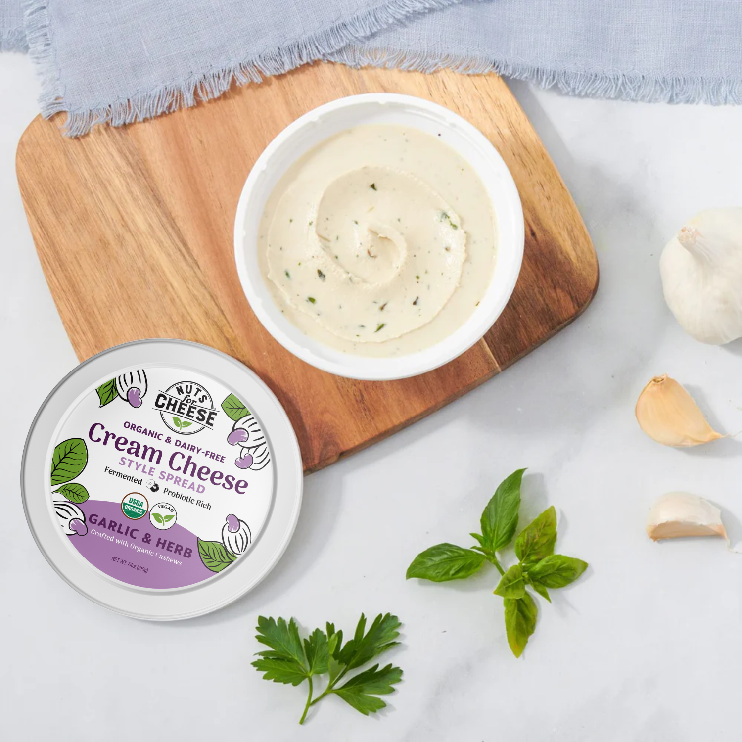 Nuts For Cream Cheese Garlic & Herb tartinable ail herbes cajou