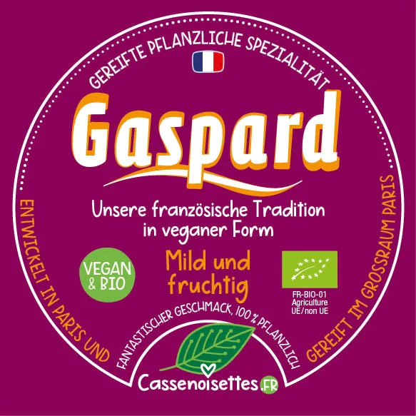 Casse Noisettes Les affinés Gaspard Bio fromage végétal 115g nature