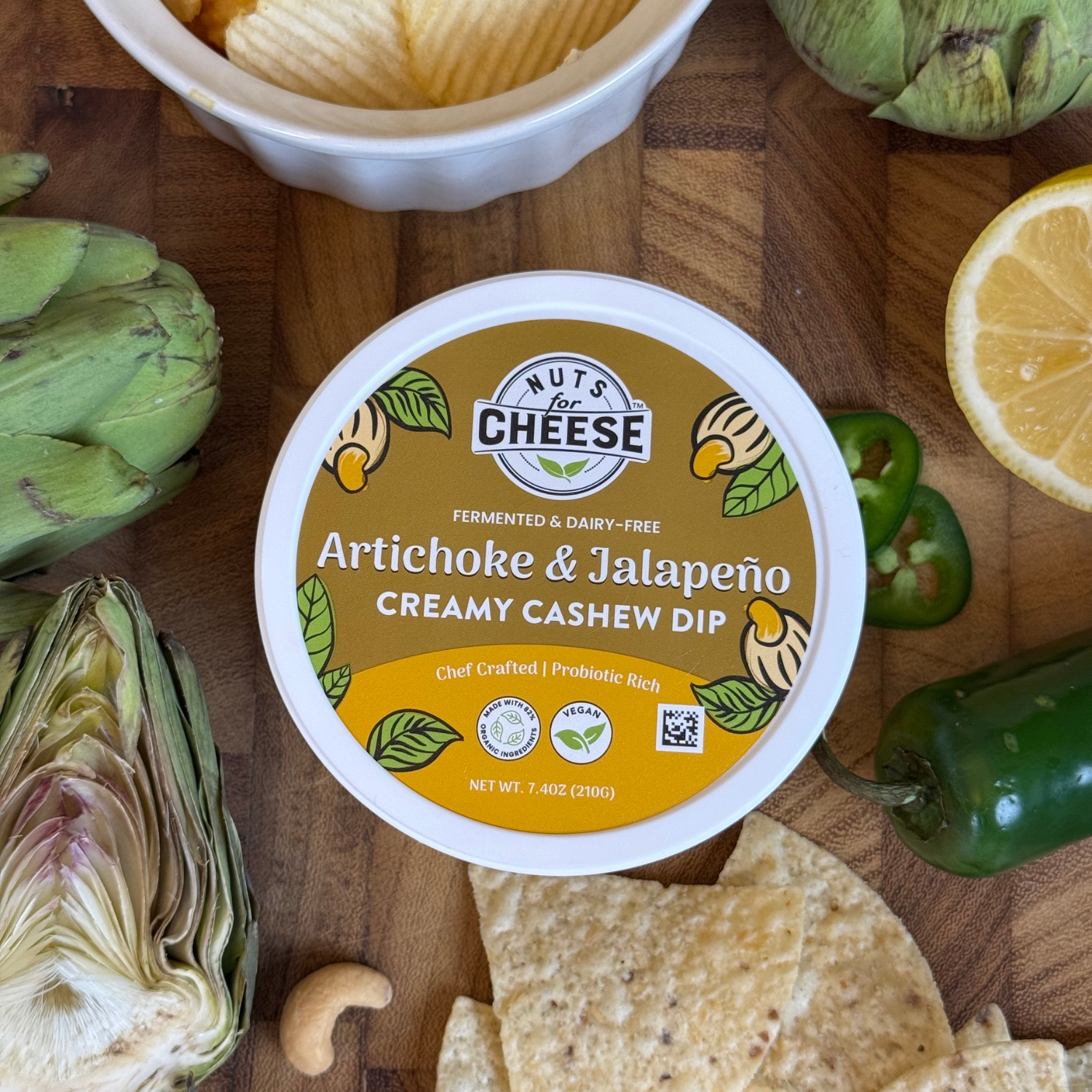 Nuts For Cheese Nuts For Dips Artichoke & Jalapeño dip végétal