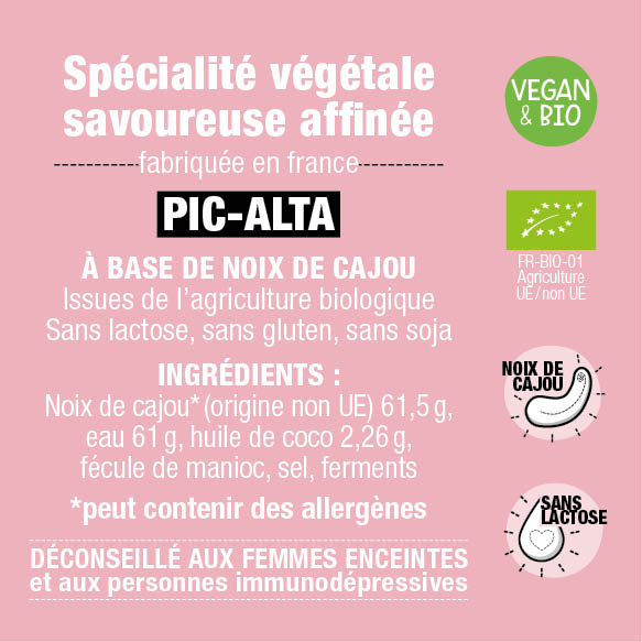 Casse Noisettes Les Affinés Pic-Alta bio fromage végétal 115g