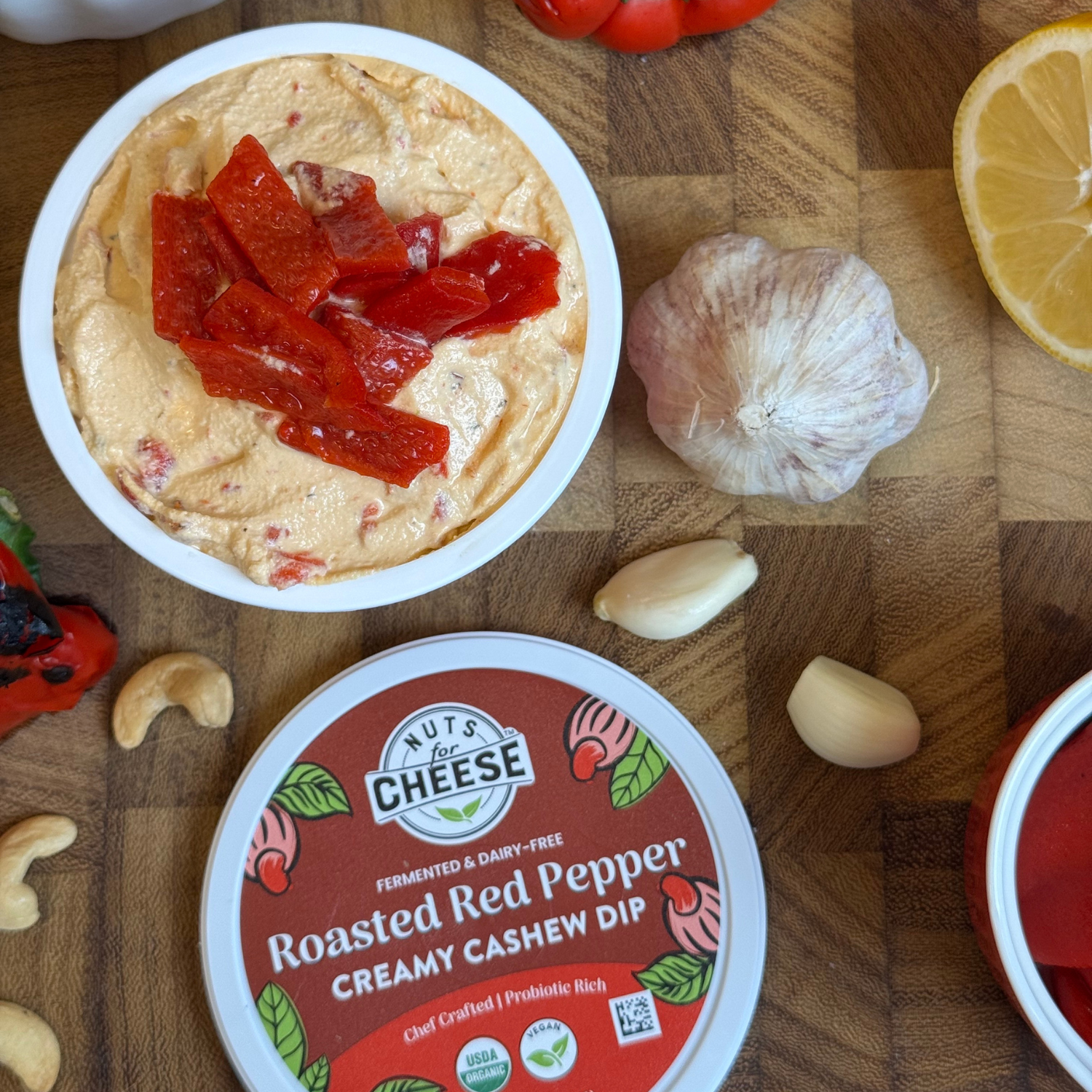 Nuts For Dips Roasted Red Pepper dip cajou poivron rôti
