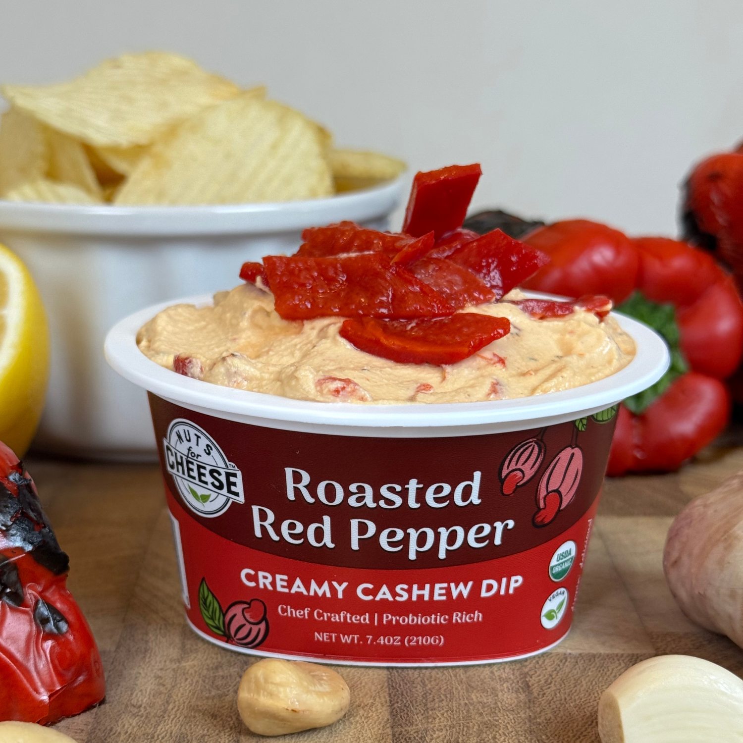 Nuts For Dips Roasted Red Pepper dip cajou poivron rôti