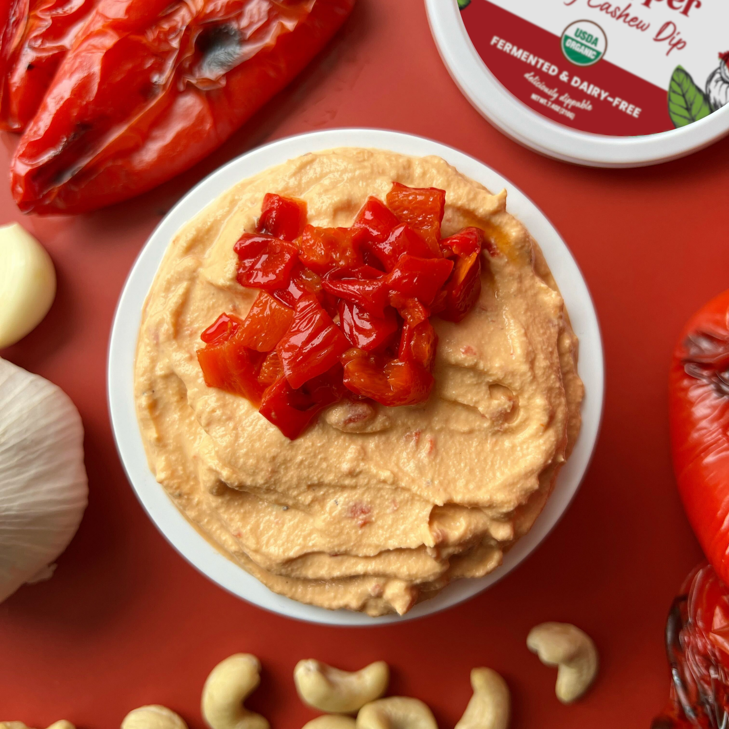 Nuts For Dips Roasted Red Pepper dip cajou poivron rôti