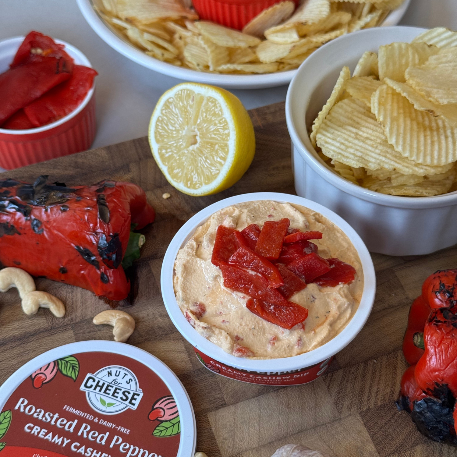 Nuts For Dips Roasted Red Pepper dip cajou poivron rôti
