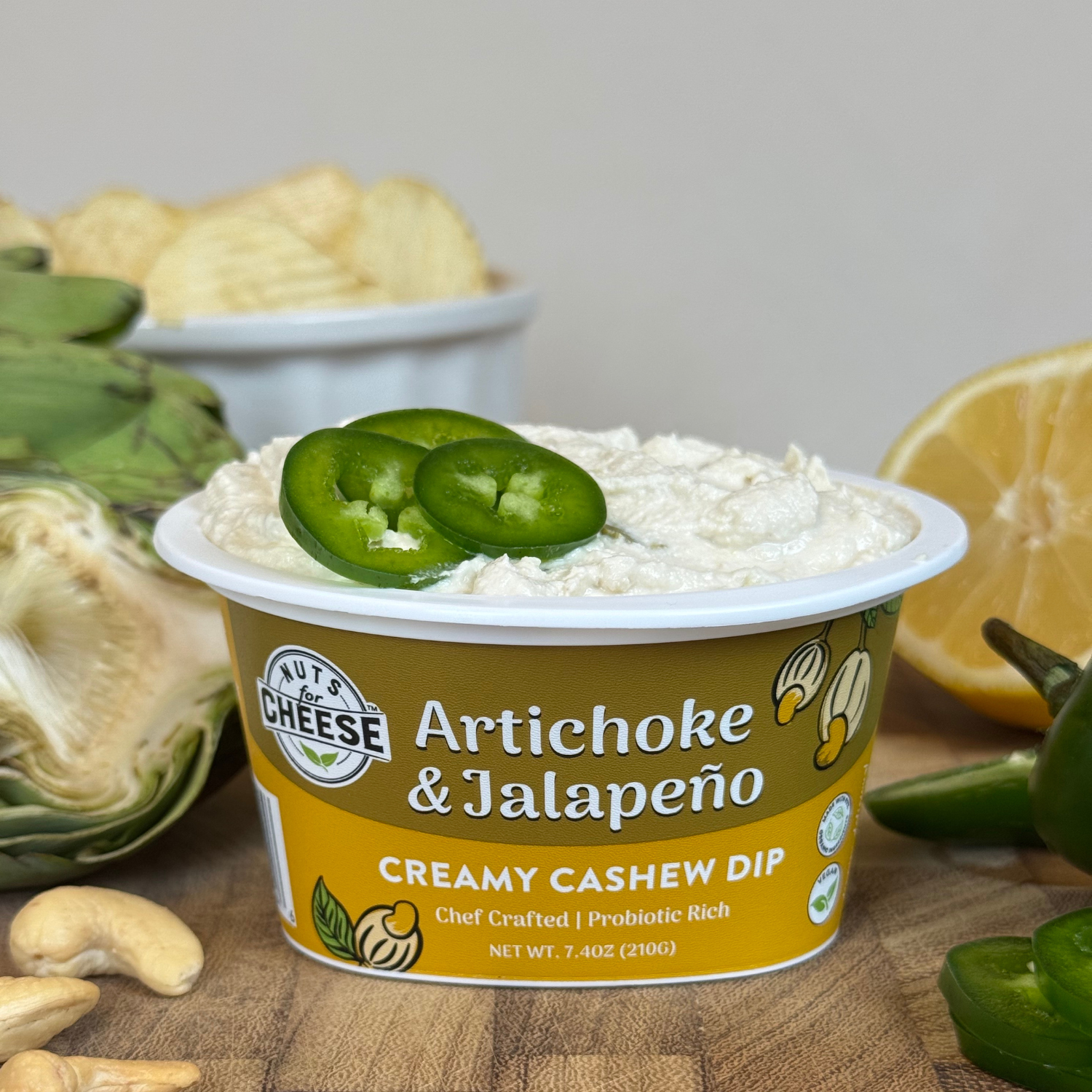 Nuts For Cheese Nuts For Dips Artichoke & Jalapeño dip végétal