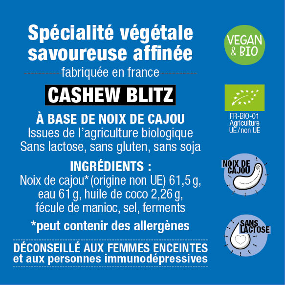 Casse Noisettes Les Affinés Cashew Blitz Bio fromage végétal cajou