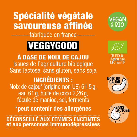 Casse Noisettes Les Veganoix Veggygood fromage végétal cajou bio 125g