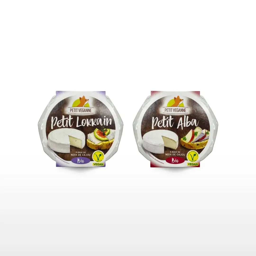 Petit Véganne Duo Affinés Lorrain & Alba fromage végétal bio